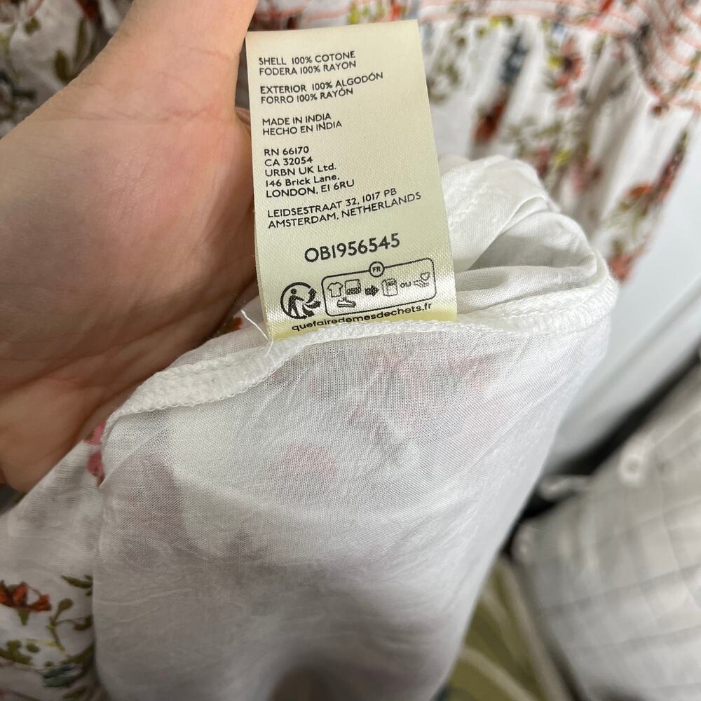 Anthropologie Floral Midi Dress - Cream and Red - Picture 4 of 11